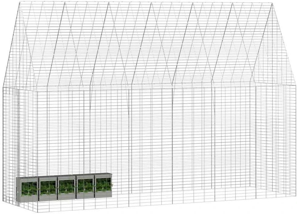 Triušių narvas Sidabrinė 300 x 100 x 210 cm