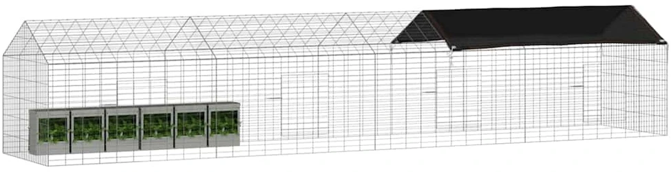 Triušių narvas Sidabro 400 x 78 x 78 cm Cinkuota plienas