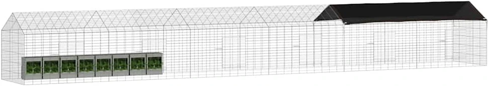 Triušių narvas Sidabro 600 x 78 x 78 cm Cinkuota plienas