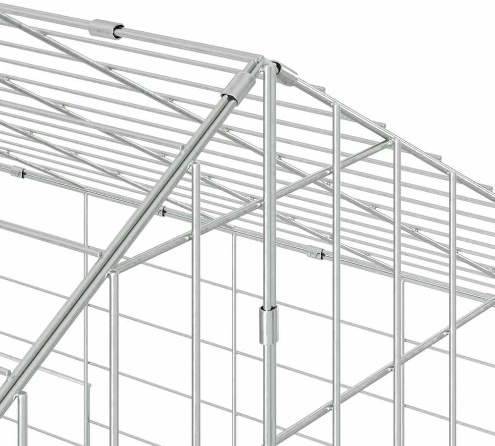 Triušių narvas Sidabro 600 x 78 x 78 cm Cinkuota plienas