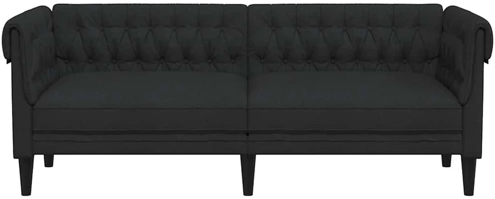 Trivietė chesterfield sofa, juodos spalvos, audinys