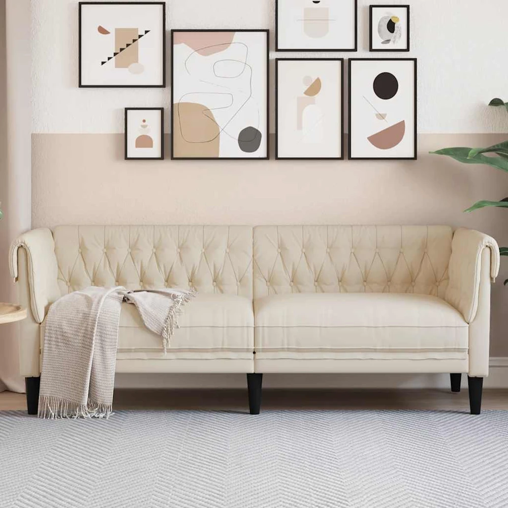 Trivietė chesterfield sofa, linas