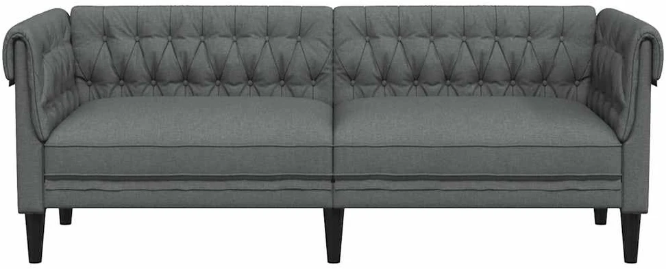 Trivietė chesterfield sofa, tamsiai pilkos spalvos, audinys