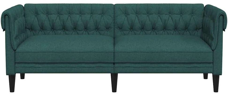 Trivietė chesterfield sofa, tamsiai žalios spalvos, audinys