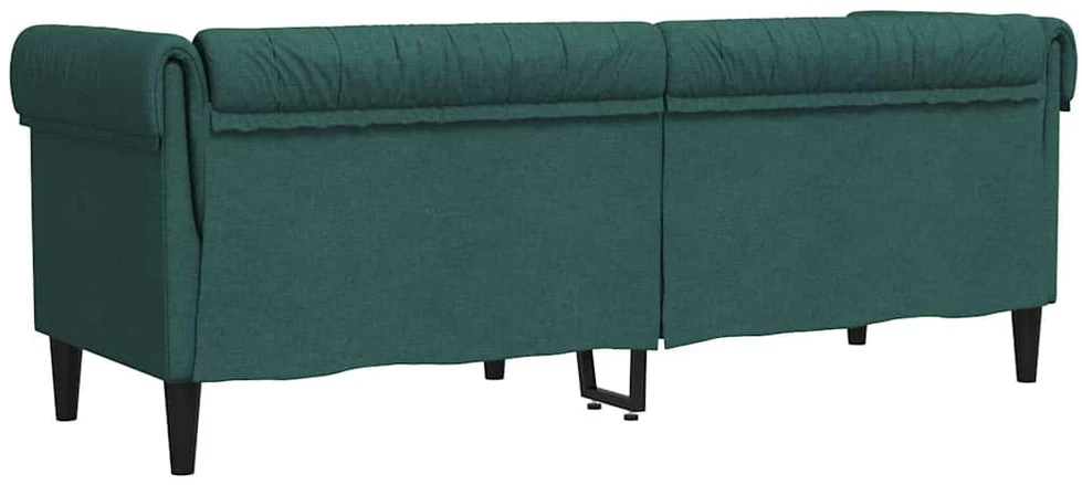 Trivietė chesterfield sofa, tamsiai žalios spalvos, audinys