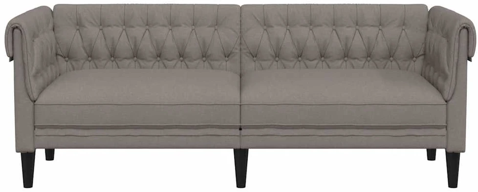 Trivietė chesterfield sofa, taupe spalvos, audinys
