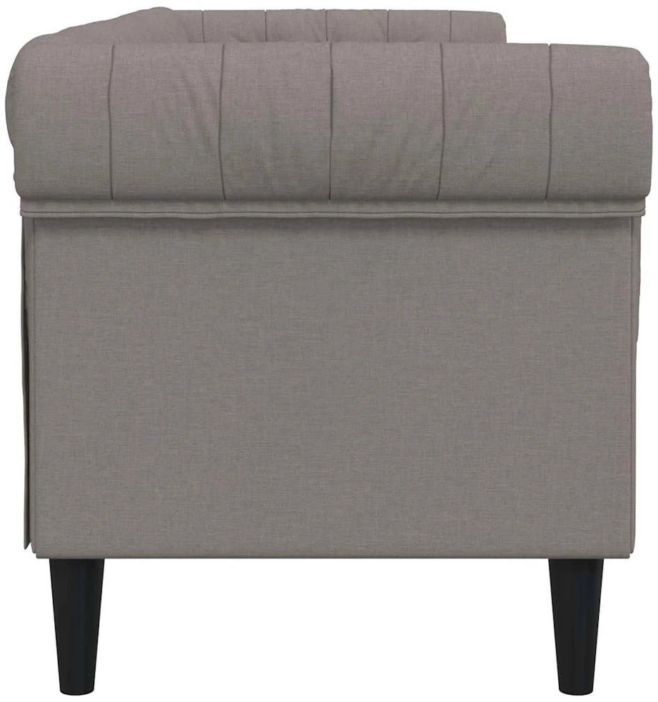 Trivietė chesterfield sofa, taupe spalvos, audinys