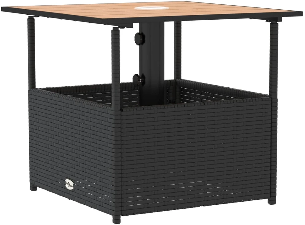 Trivietė sodo sofa su pagalvėlėmis, juodos spalvos, poliratanas