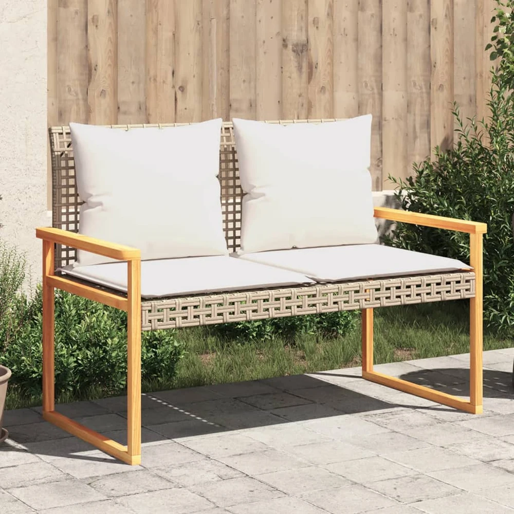 Trivietė sodo sofa su pagalvėlėmis, juodos spalvos, poliratanas