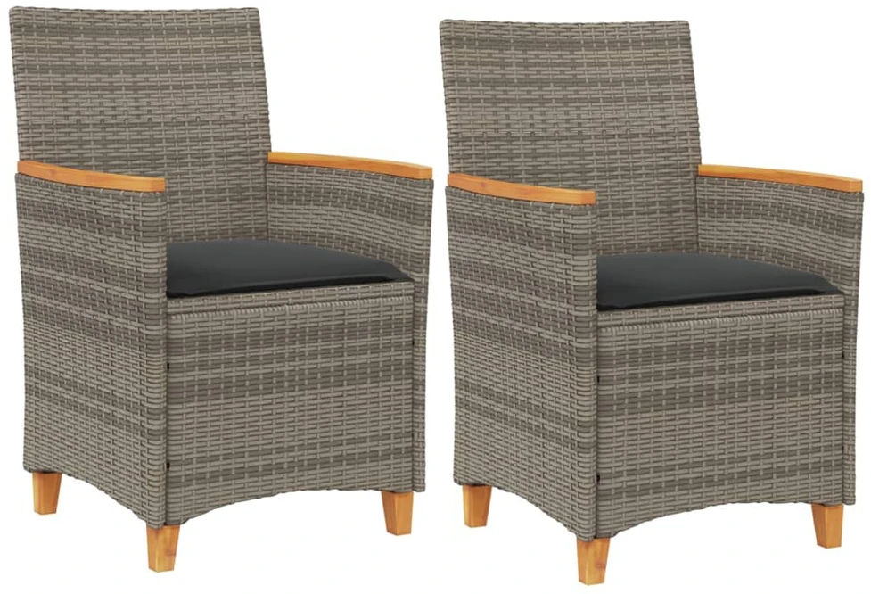 Trivietė sodo sofa su pagalvėlėmis, juodos spalvos, poliratanas