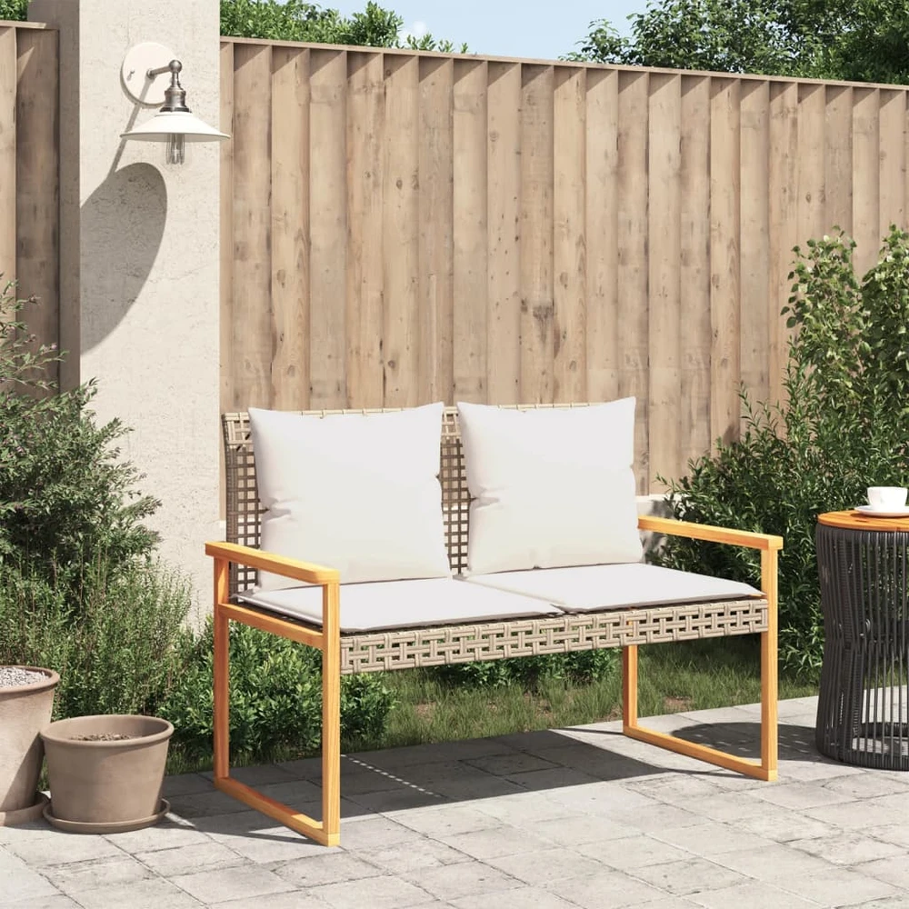 Trivietė sodo sofa su pagalvėlėmis, juodos spalvos, poliratanas