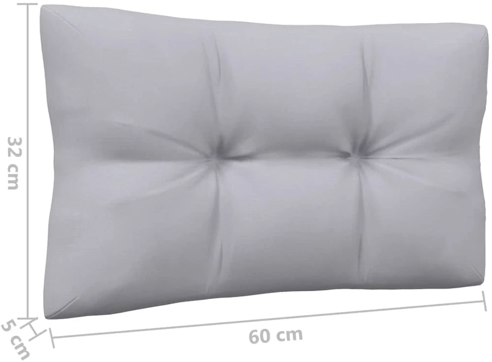 Trivietė sodo sofa su pilkomis pagalvėlėmis, pušies masyvas