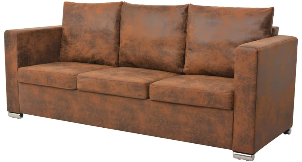Trivietė sofa, 191x73x82cm, dirbtinė zomšos oda