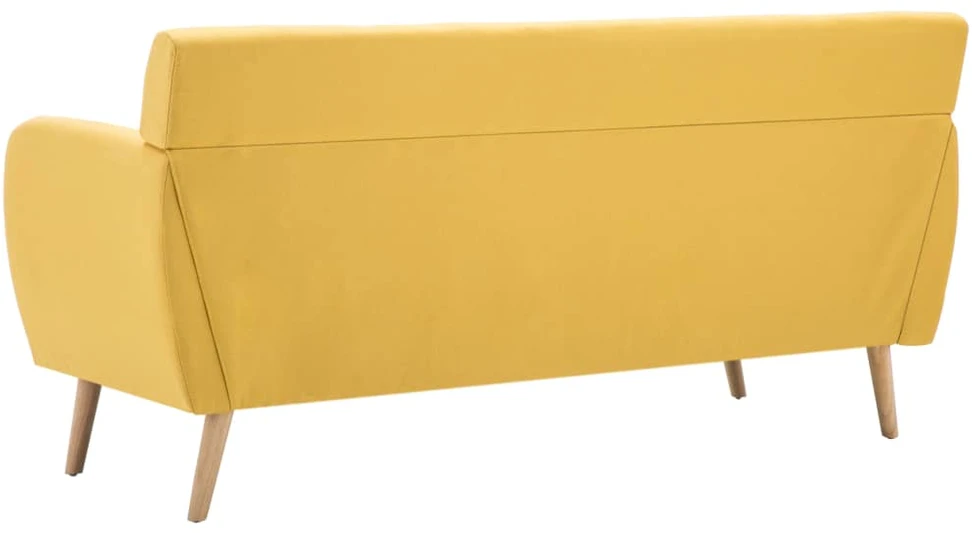 Trivietė sofa, audinio apmušalas, 172x70x82cm, geltona