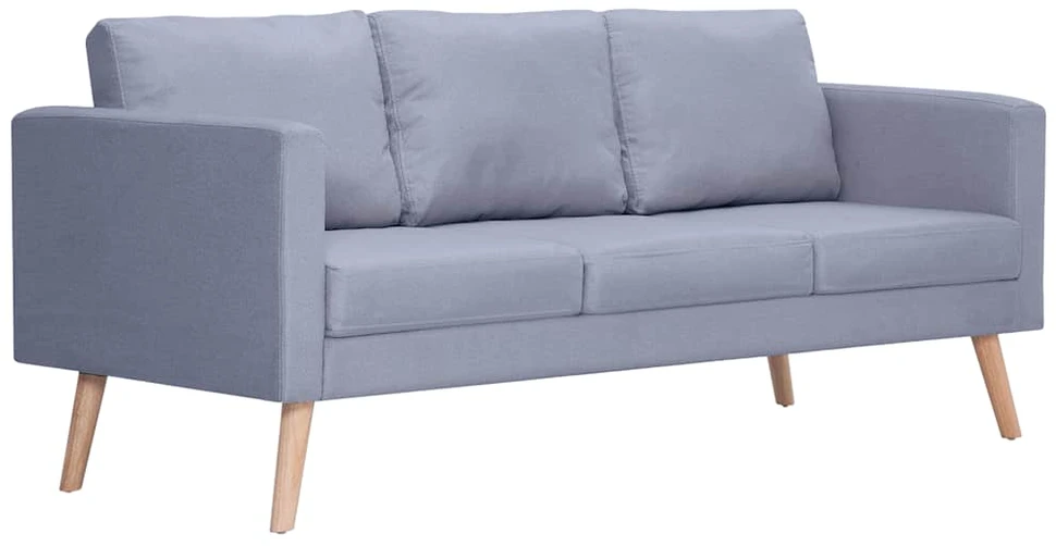 Trivietė sofa, audinys, šviesiai pilka