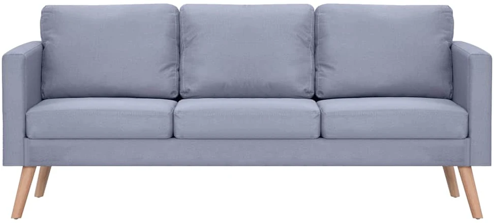 Trivietė sofa, audinys, šviesiai pilka