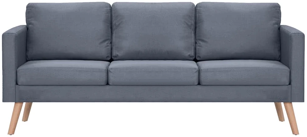 Trivietė sofa, audinys, tamsiai pilka