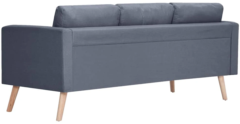 Trivietė sofa, audinys, tamsiai pilka