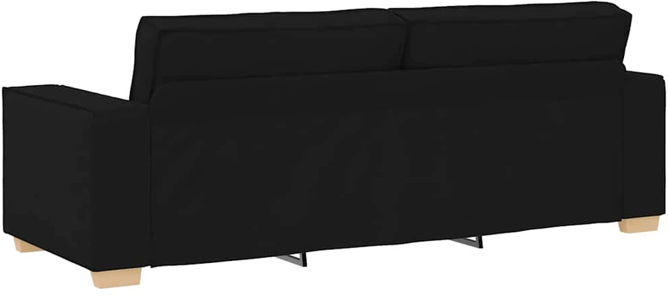 Trivietė sofa, juoda, 220x78x84 cm, audinys