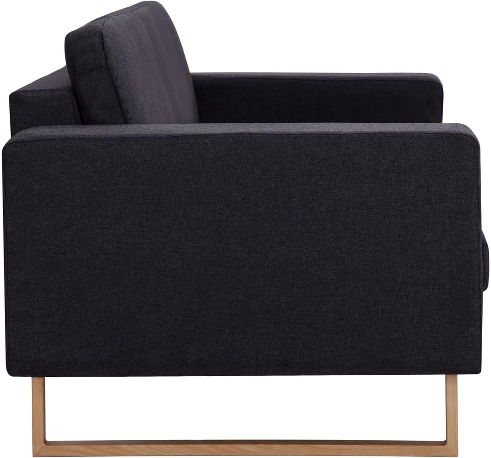 Trivietė sofa, juoda, audinys