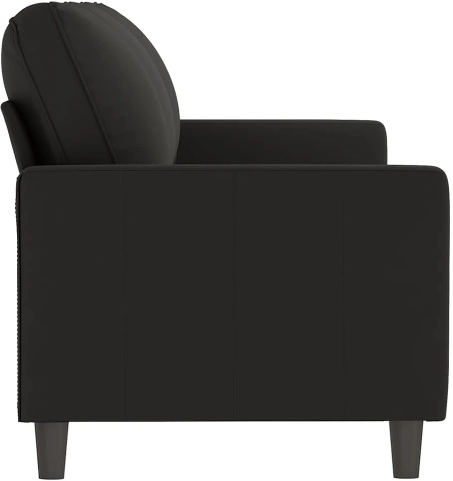Trivietė sofa, juodos spalvos, 180cm, aksomas