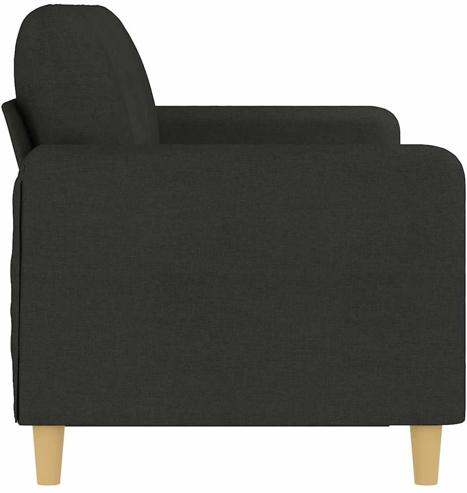 Trivietė sofa, juodos spalvos, 180cm, audinys