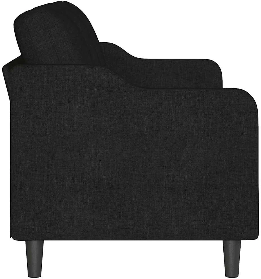 Trivietė sofa, juodos spalvos, 180cm, audinys