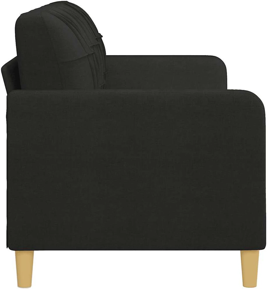 Trivietė sofa, juodos spalvos, 180cm, audinys