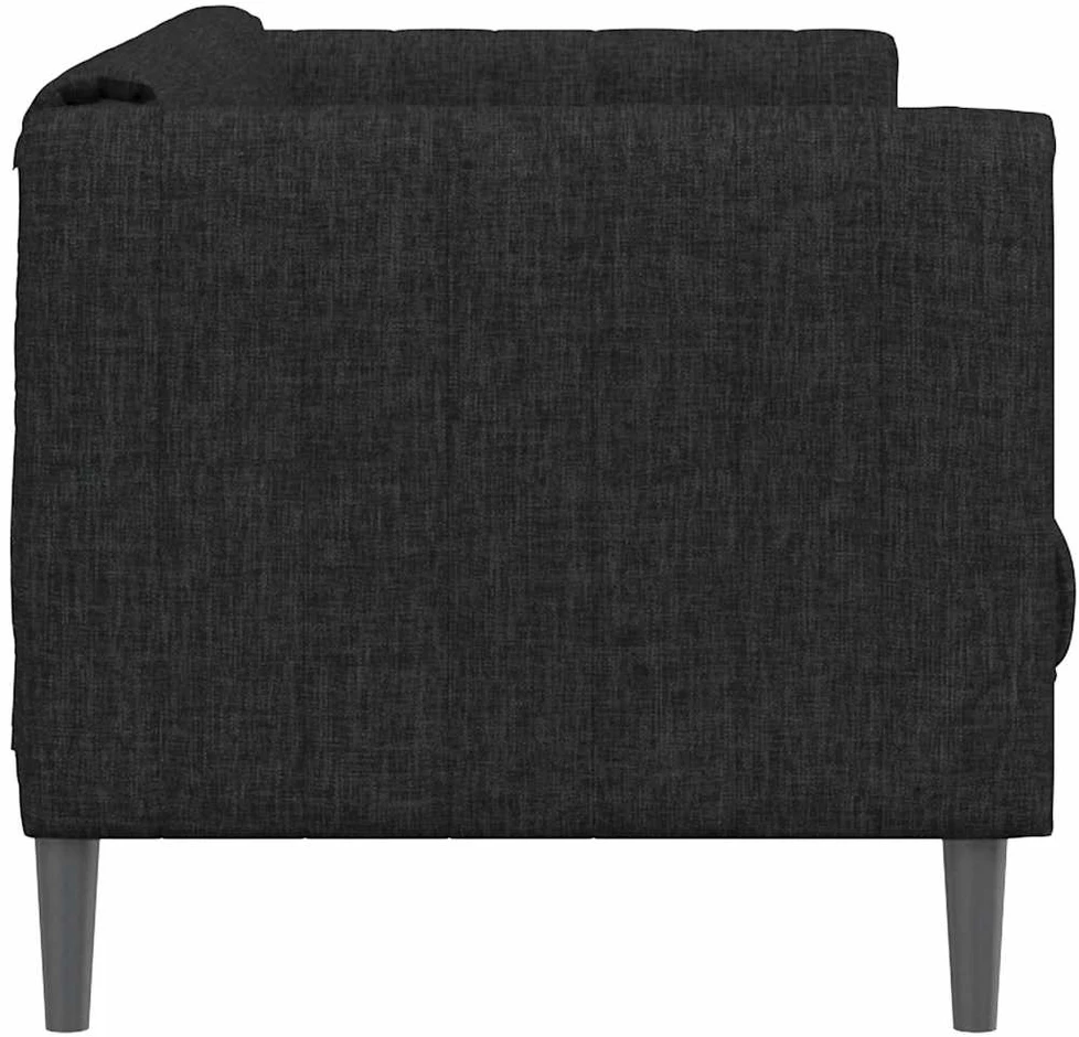 Trivietė sofa, juodos spalvos, audinys