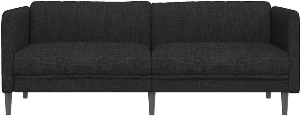 Trivietė sofa, juodos spalvos, audinys