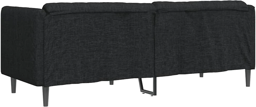Trivietė sofa, juodos spalvos, audinys