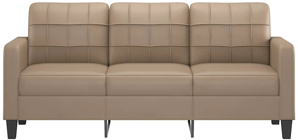 Trivietė sofa, kapučino spalvos, 180cm, dirbtinė oda