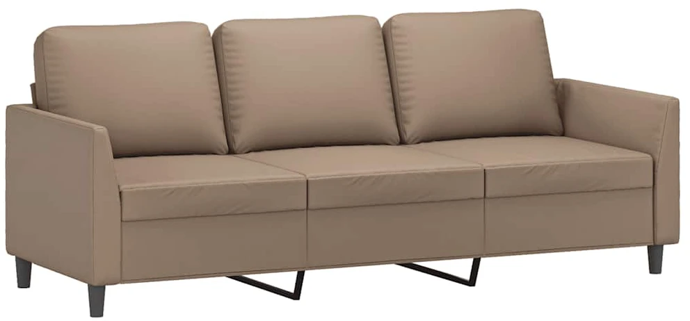 Trivietė sofa, kapučino spalvos, 180cm, dirbtinė oda