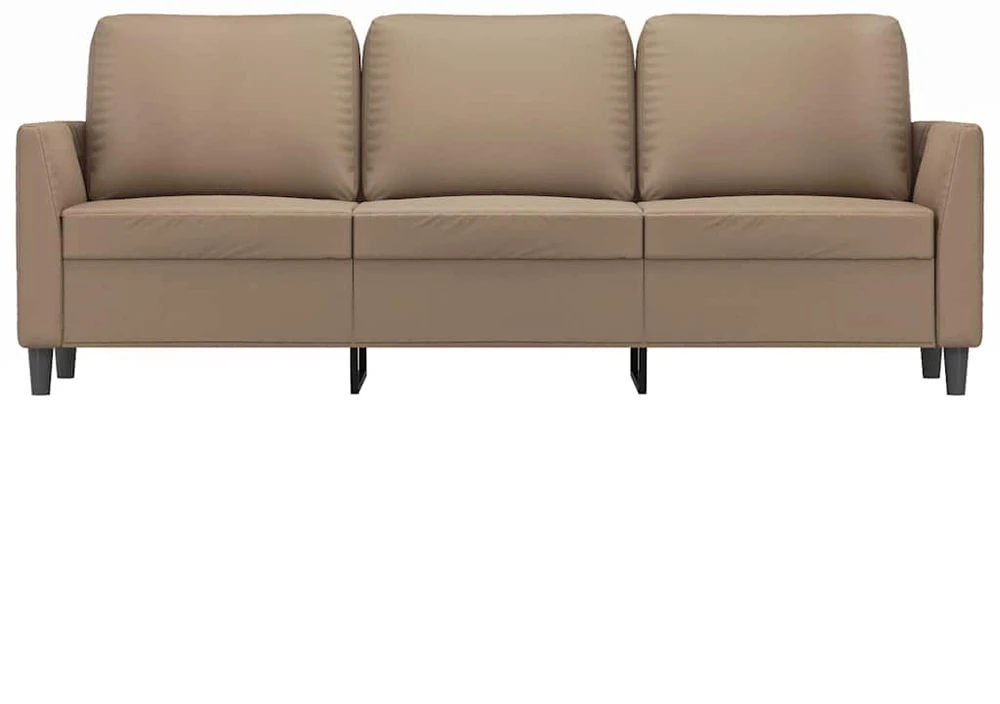 Trivietė sofa, kapučino spalvos, 180cm, dirbtinė oda
