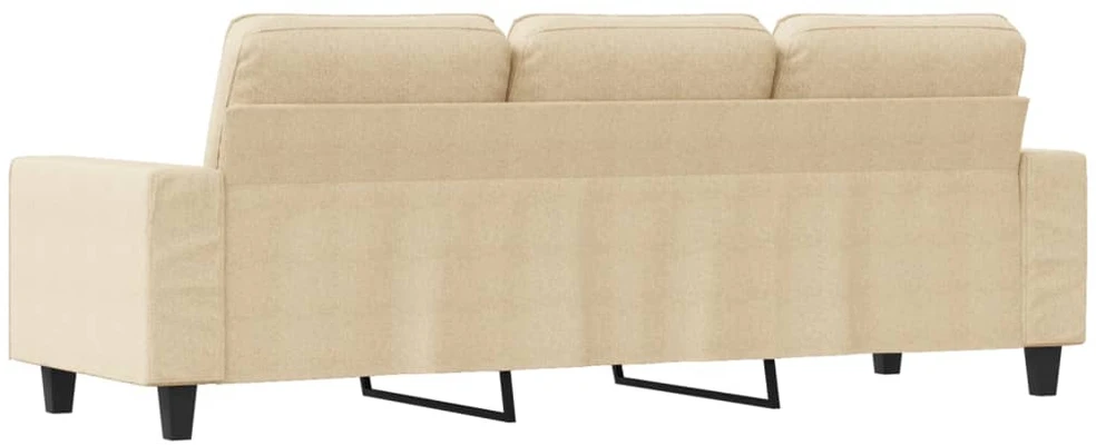 Trivietė sofa, kreminės spalvos, 180cm, audinys