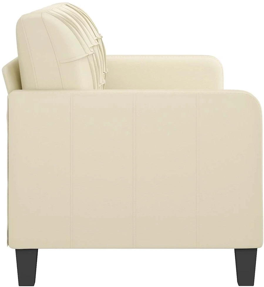 Trivietė sofa, kreminės spalvos, 180cm, dirbtinė oda