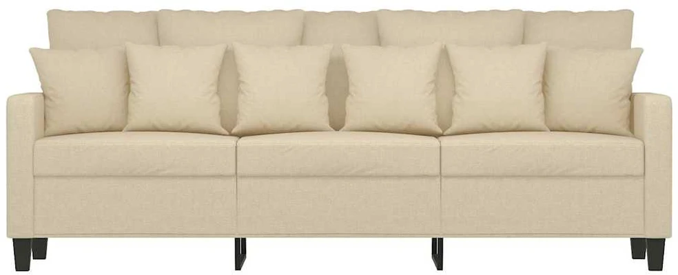 Trivietė sofa, kreminės spalvos, 180cm, audinys
