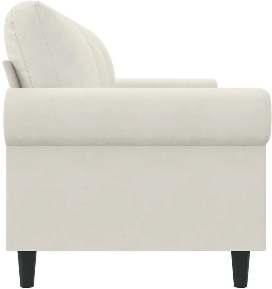 Trivietė sofa, kreminės spalvos, 180cm, aksomas