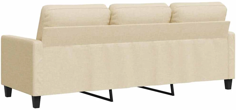 Trivietė sofa, kreminės spalvos, 180cm, audinys