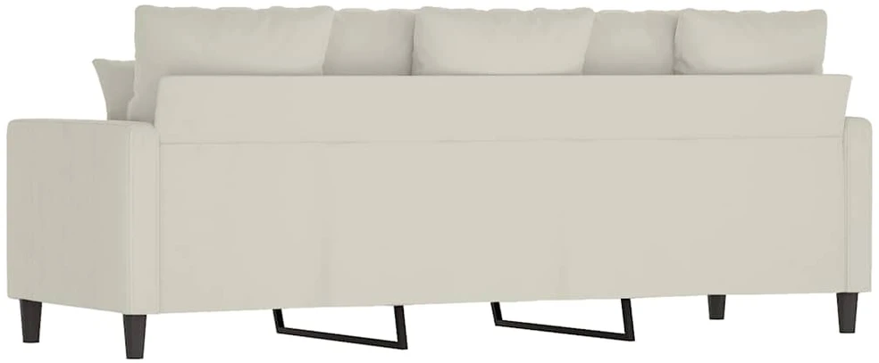 Trivietė sofa, kreminės spalvos, 180cm, aksomas