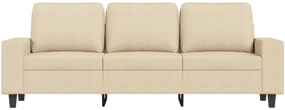 Trivietė sofa, kreminės spalvos, 180cm, audinys