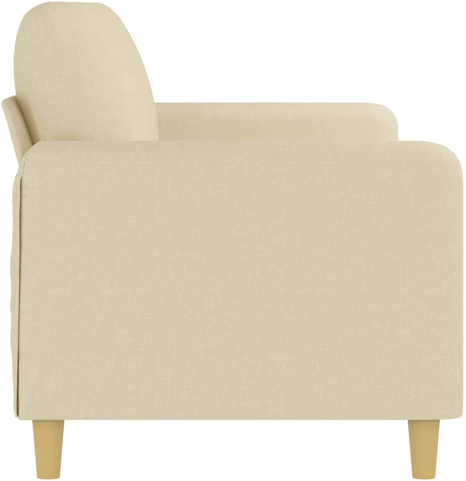 Trivietė sofa, kreminės spalvos, 180cm, audinys
