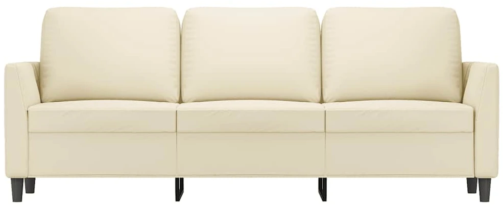 Trivietė sofa, kreminės spalvos, 180cm, dirbtinė oda