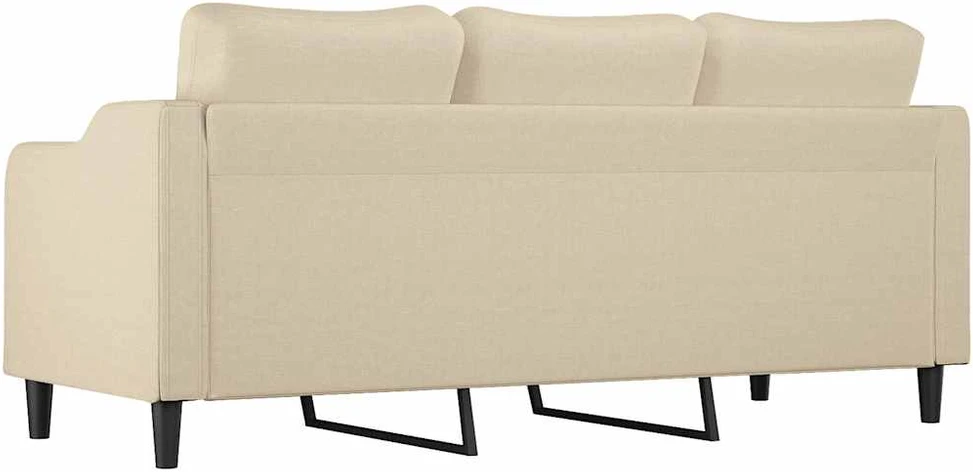 Trivietė sofa, kreminės spalvos, 180cm, audinys