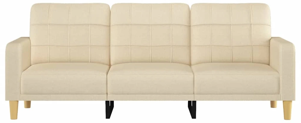 Trivietė sofa, kreminės spalvos, 180cm, audinys