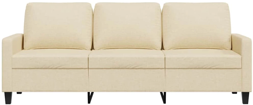 Trivietė sofa, kreminės spalvos, 180cm, audinys