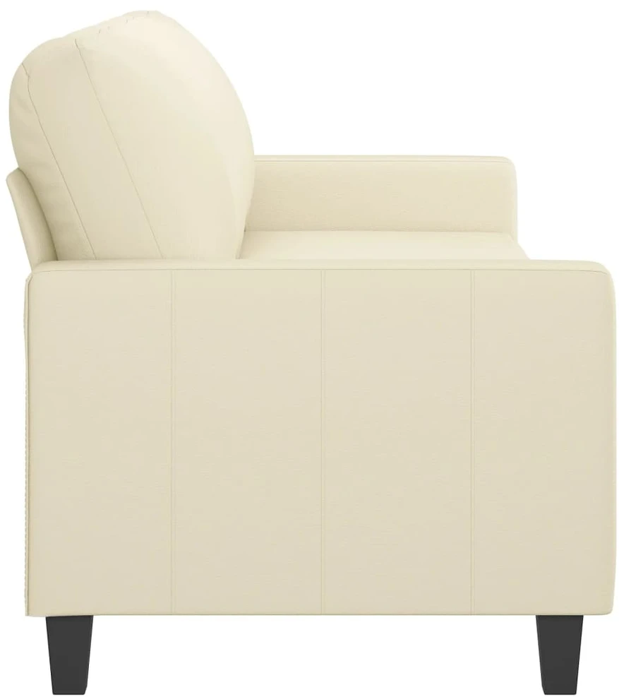 Trivietė sofa, kreminės spalvos, 180cm, dirbtinė oda