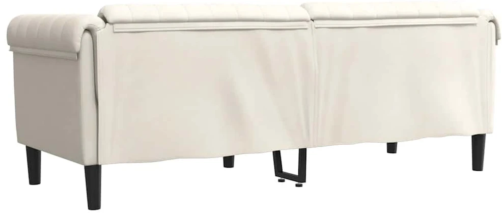 Trivietė sofa, kreminės spalvos, aksomas