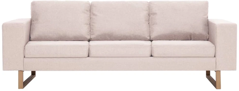 Trivietė sofa, kreminės spalvos, audinys