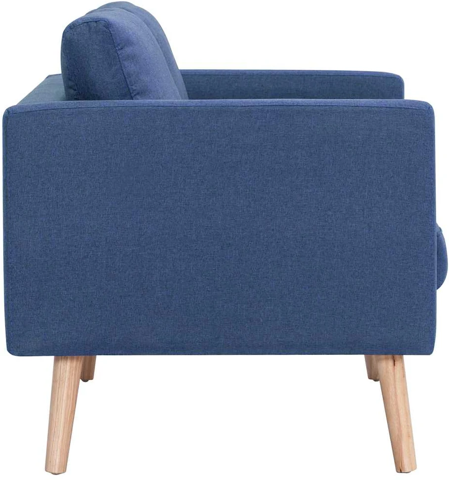 Trivietė sofa, mėlyna, audinys
